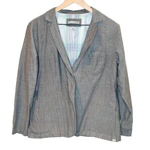 Women's Horny Toad gray organic cotton lightweight blazer jacket size large